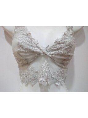 Only Hearts Sheer Gray Lace Bralette Size Small New No Tags!